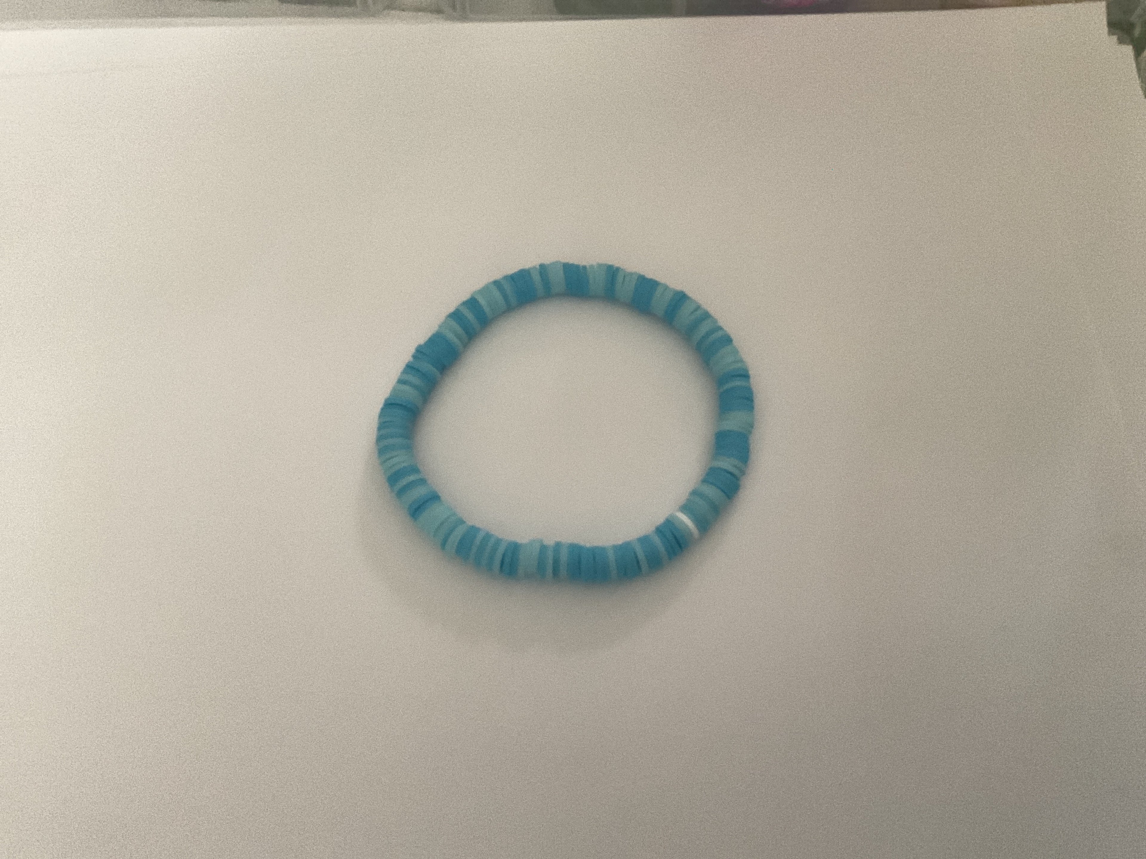 Blue clay bead bracelet