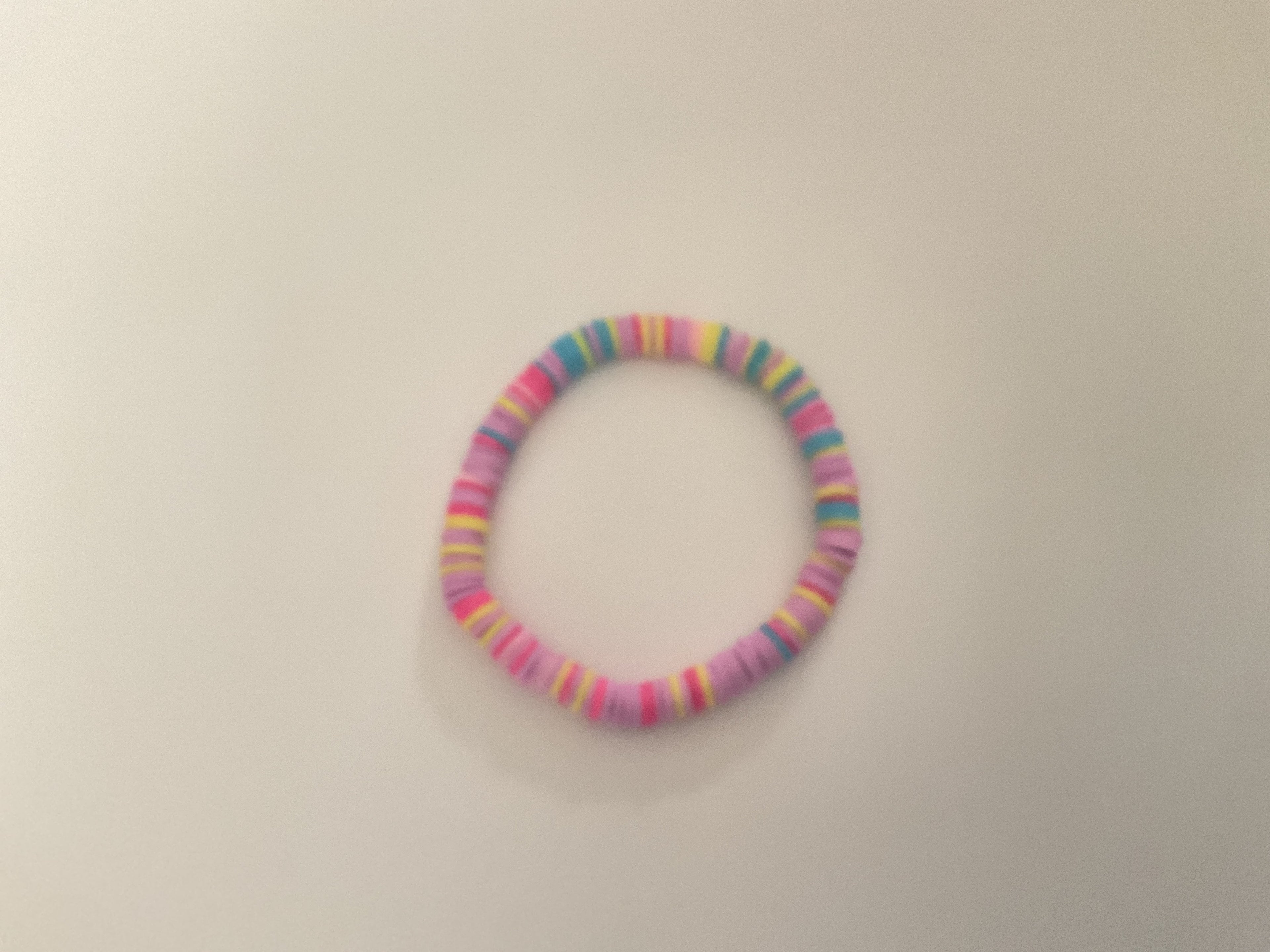 Purple Easter clay bead bracelet