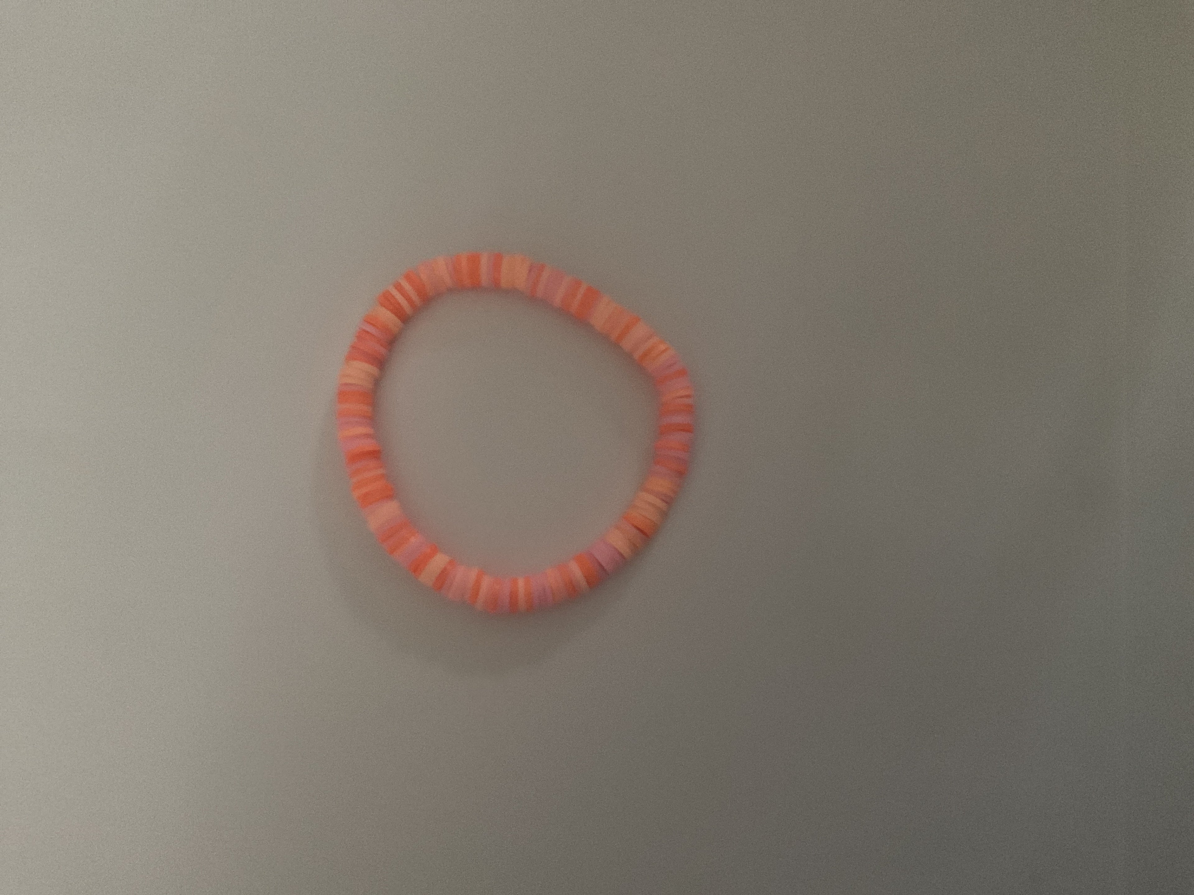 Pinky pie clay bead bracelet