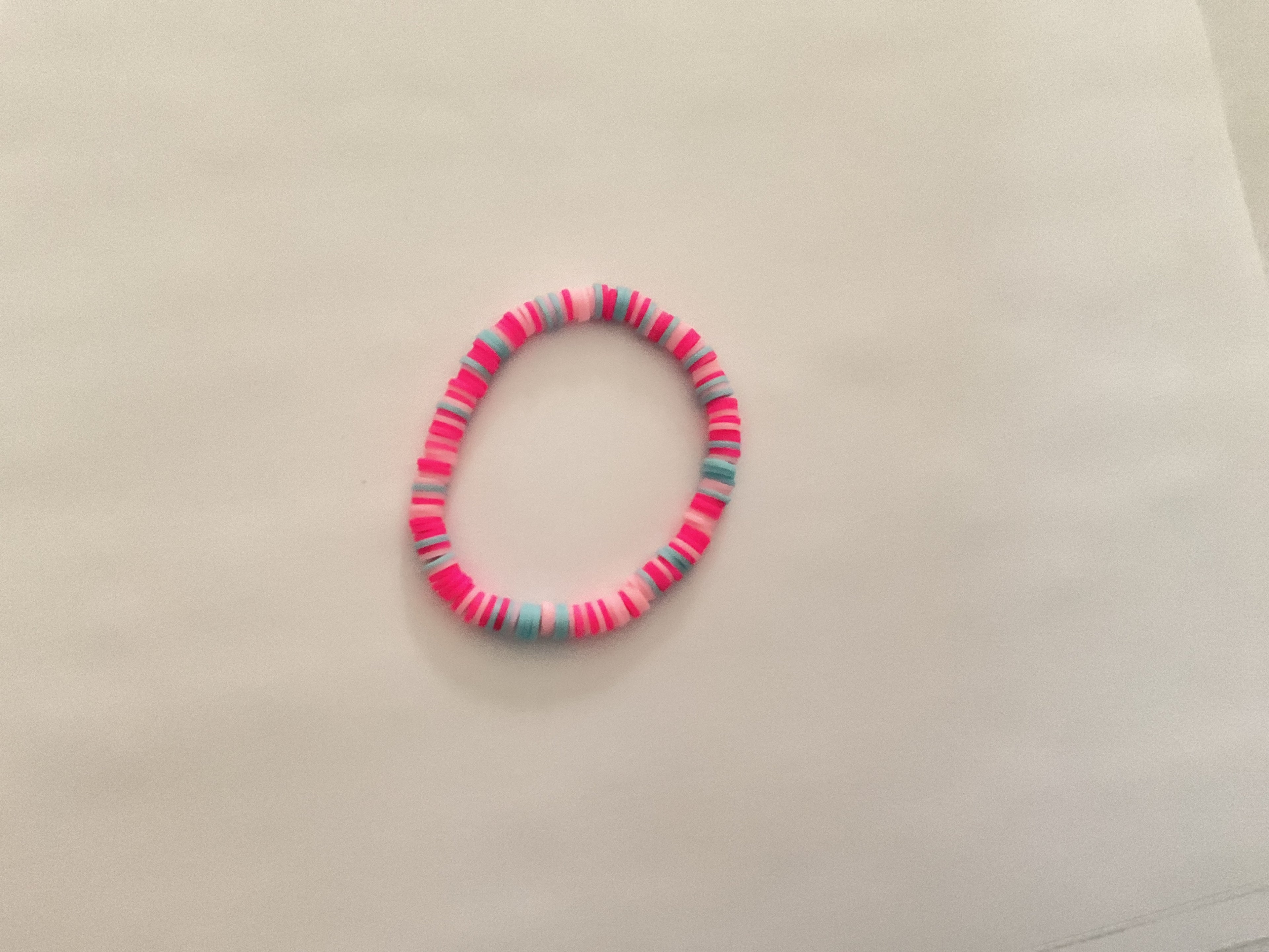 Cotton candy clay bead bracelet