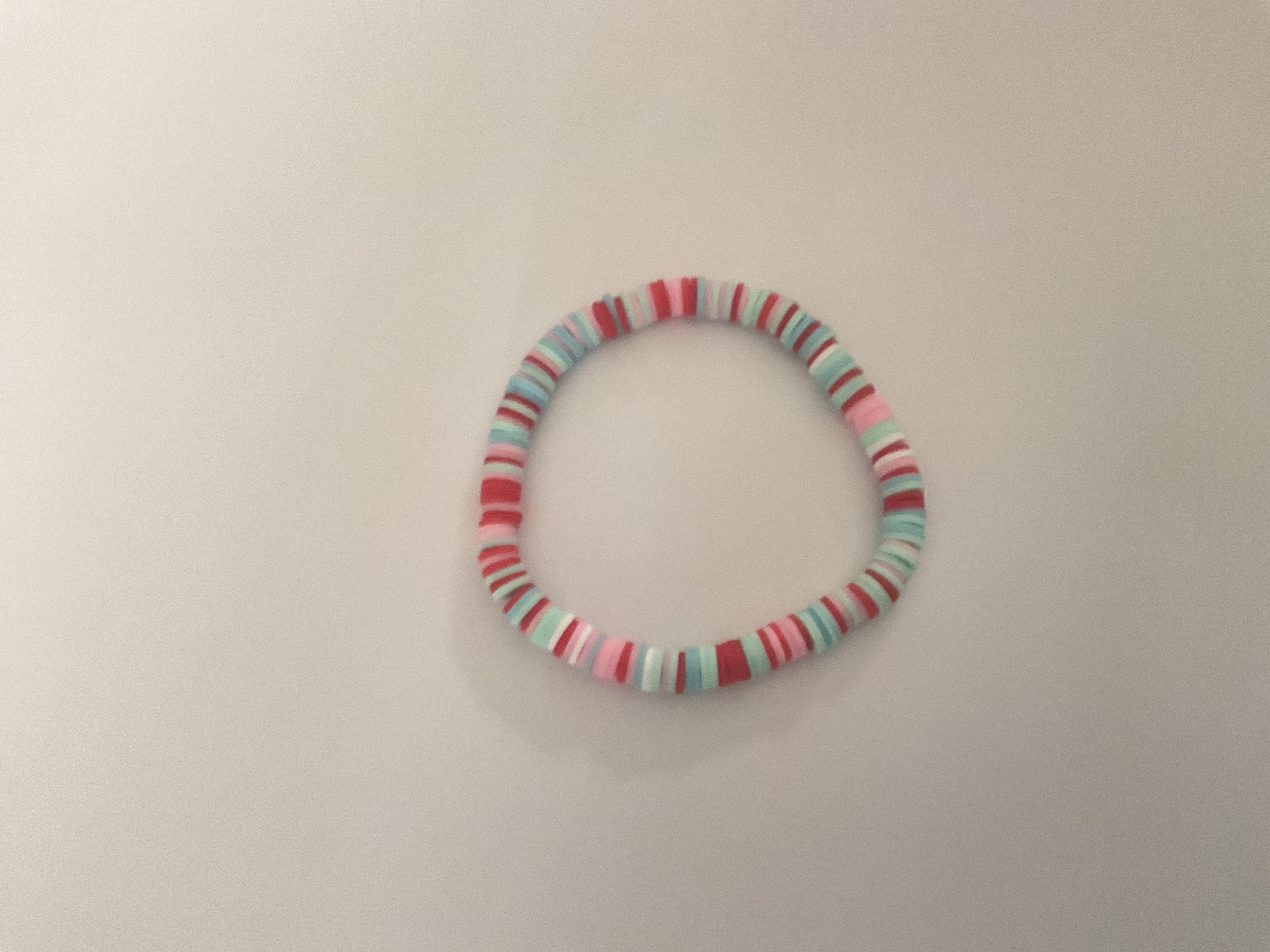 Preppy Christmas clay bead bracelet