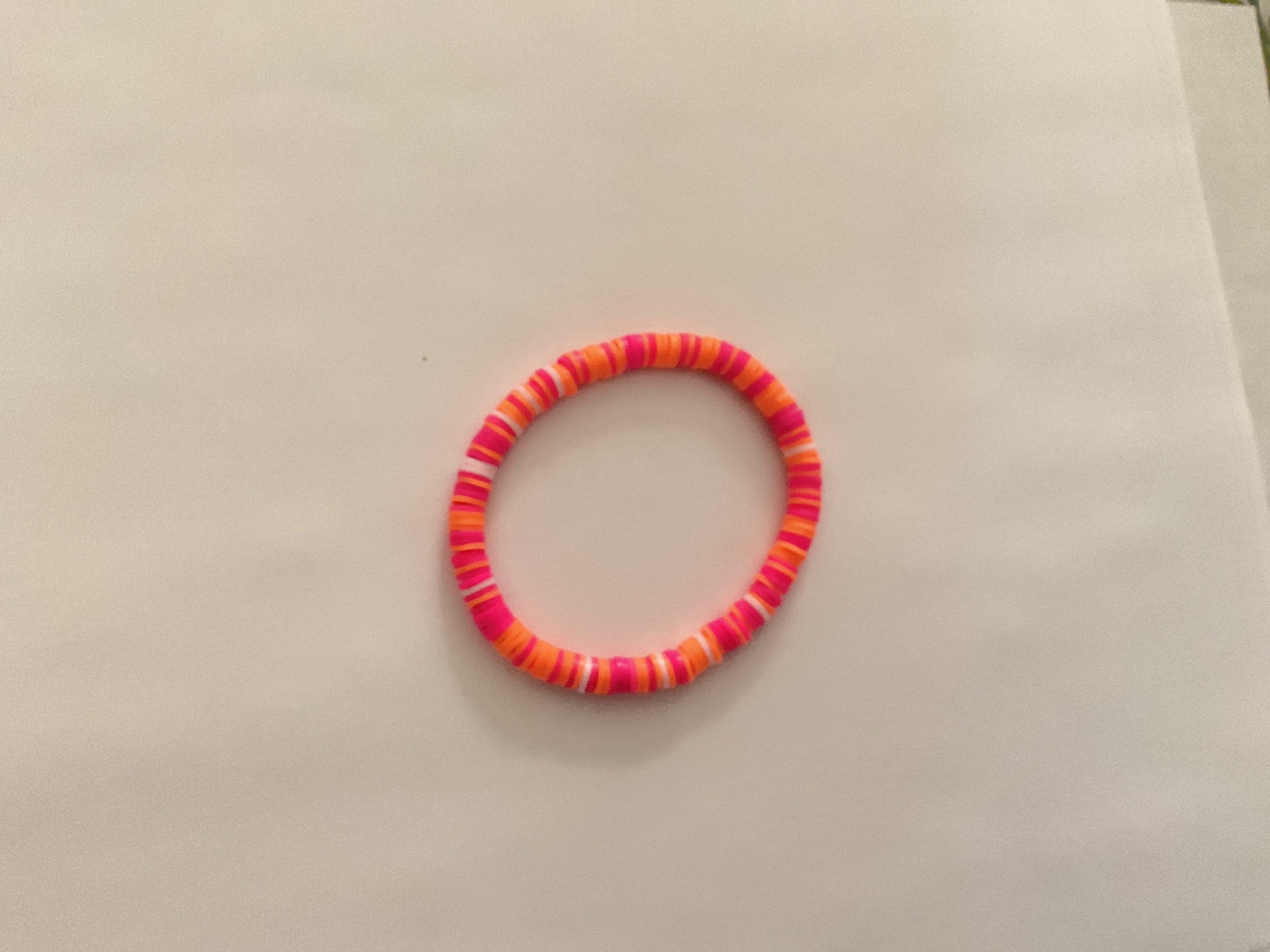 Beach sunset clay bead bracelet