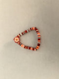 Red summer clay bead bracelet