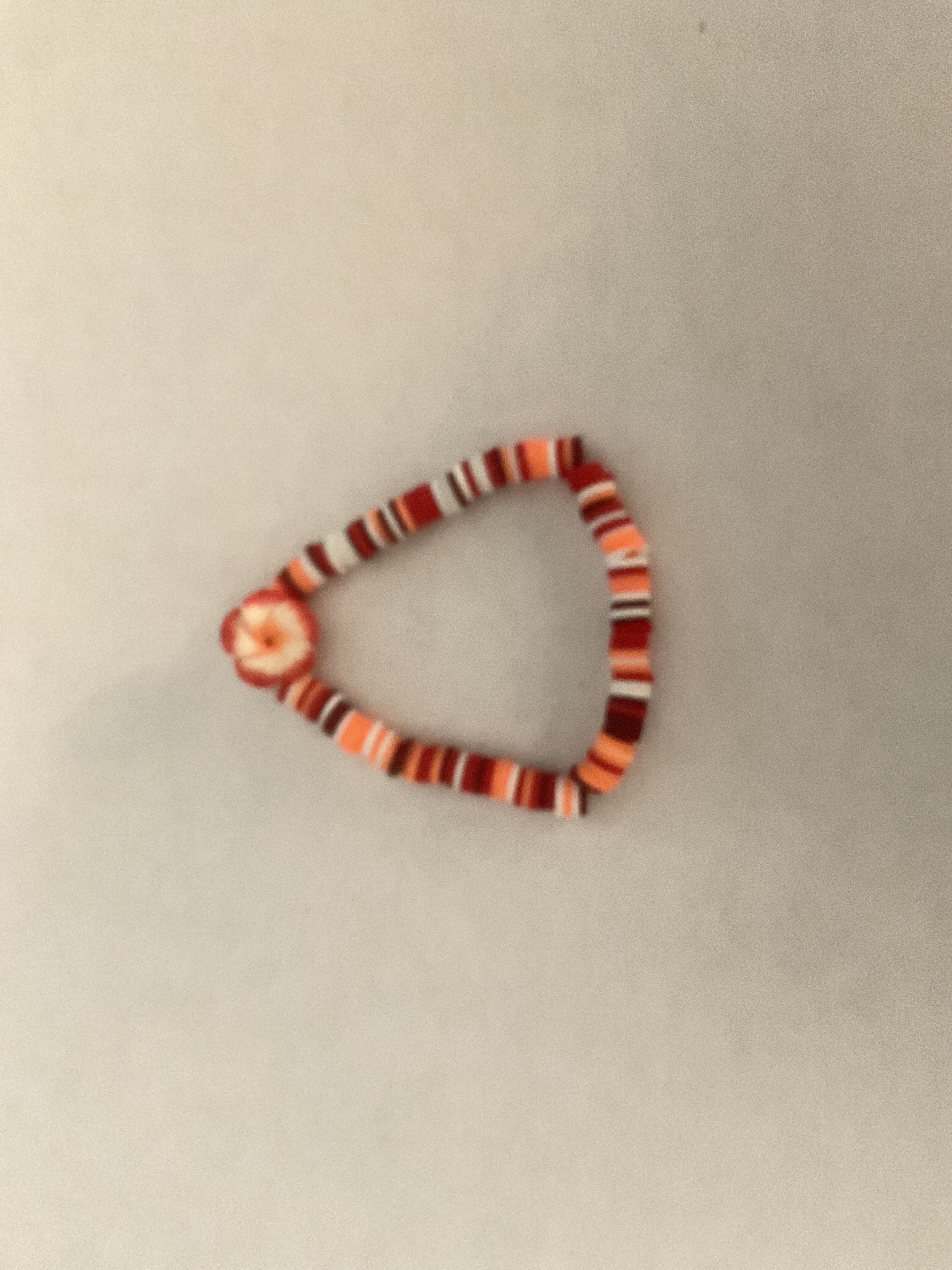 Red summer clay bead bracelet
