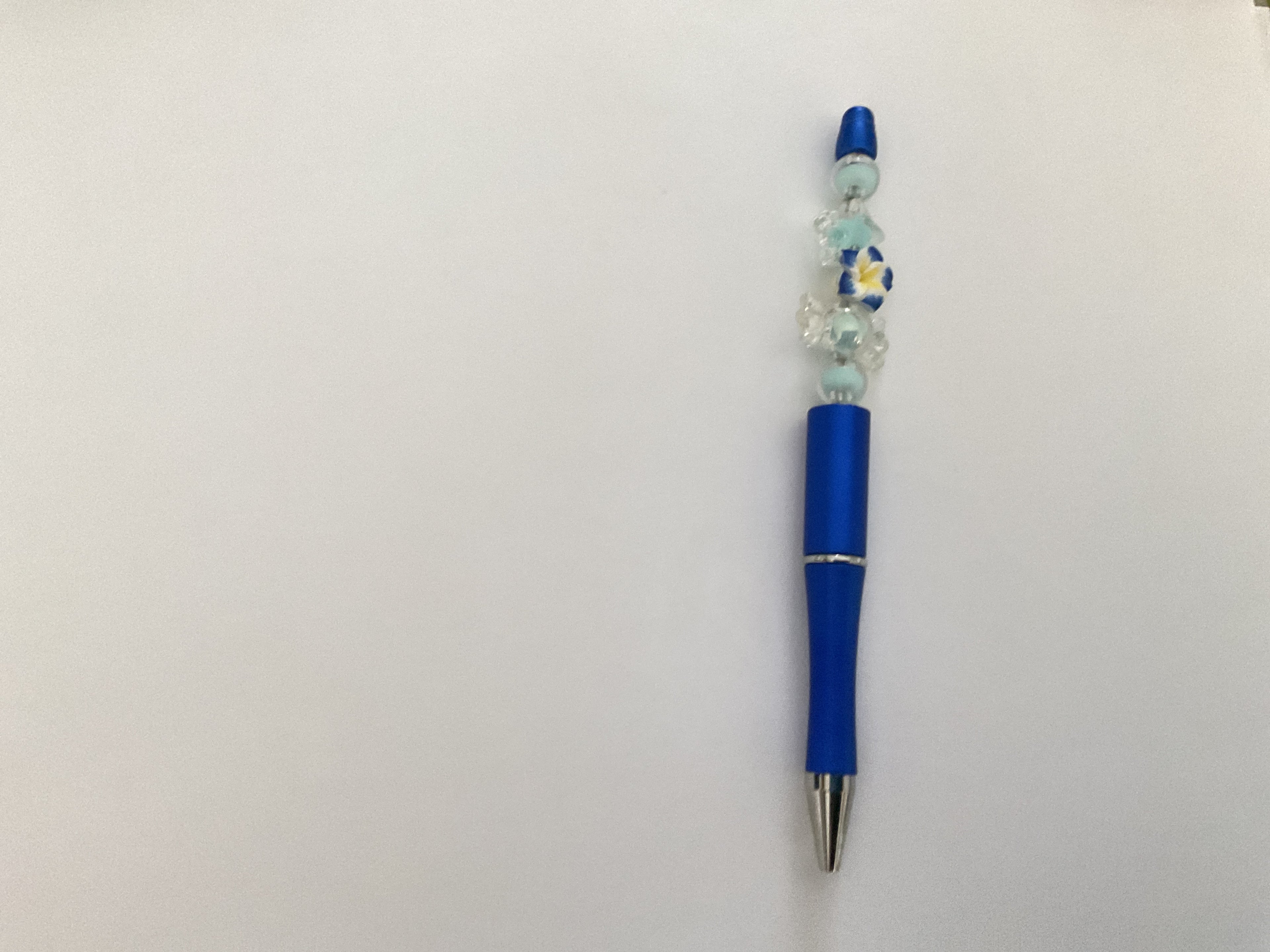 Blue beaded pen