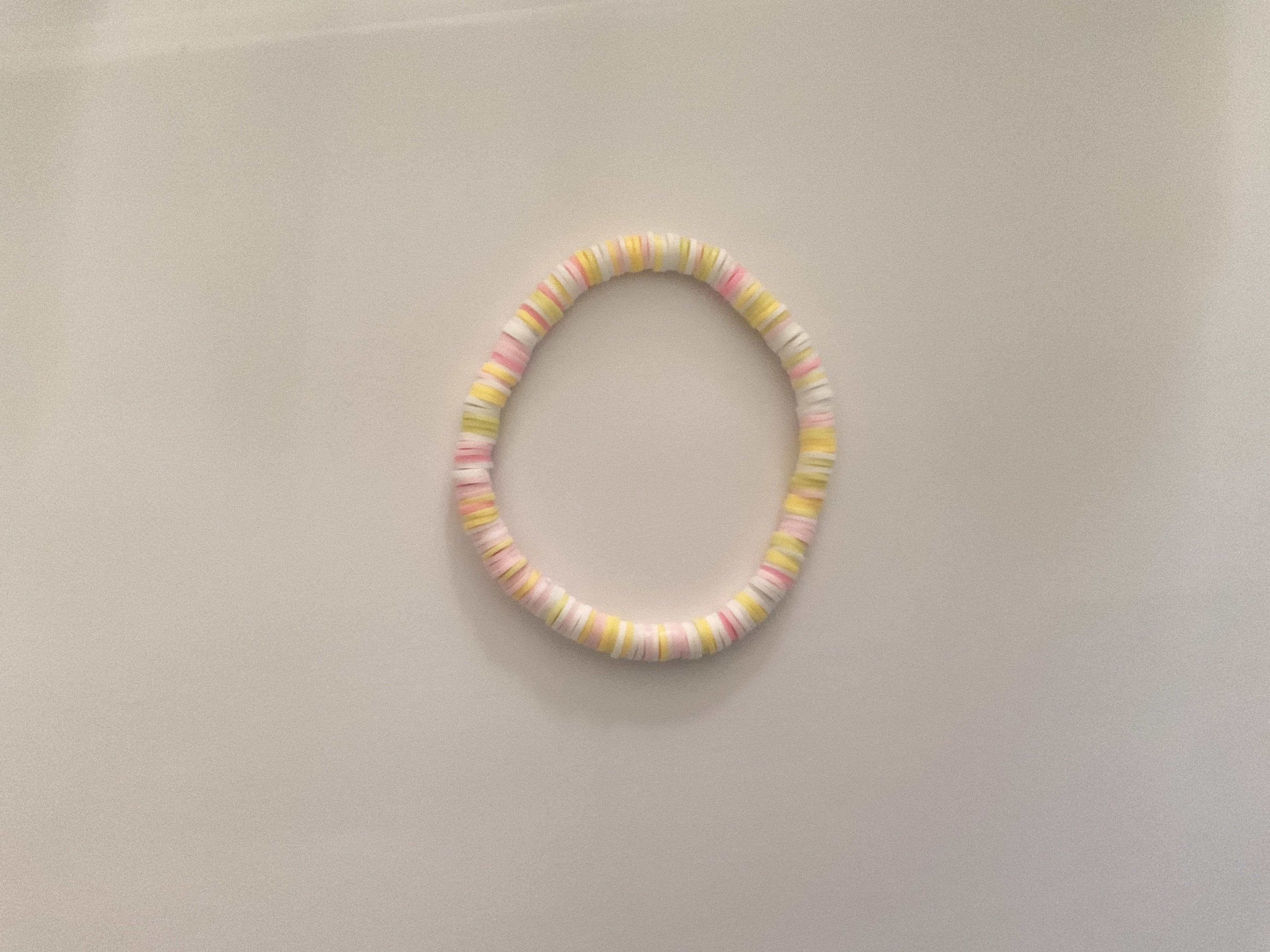 Pink lemonade clay bead bracelet