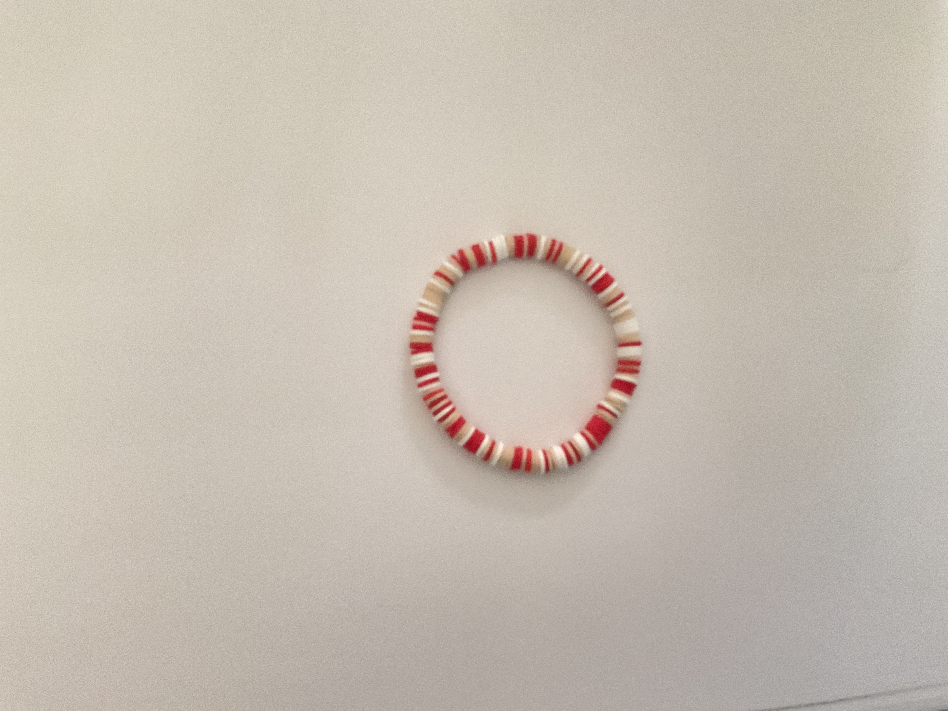 Peppermint reindeer clay bead bracelet
