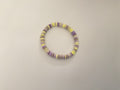 Purple yellow clay bead bracelet